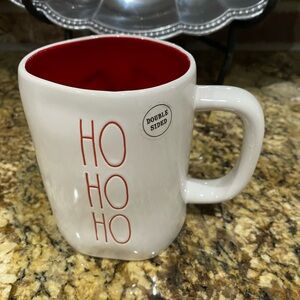 Rae Dunn HO HO HO double sided 3d Santa Boots Chimney mug -Brand new never used